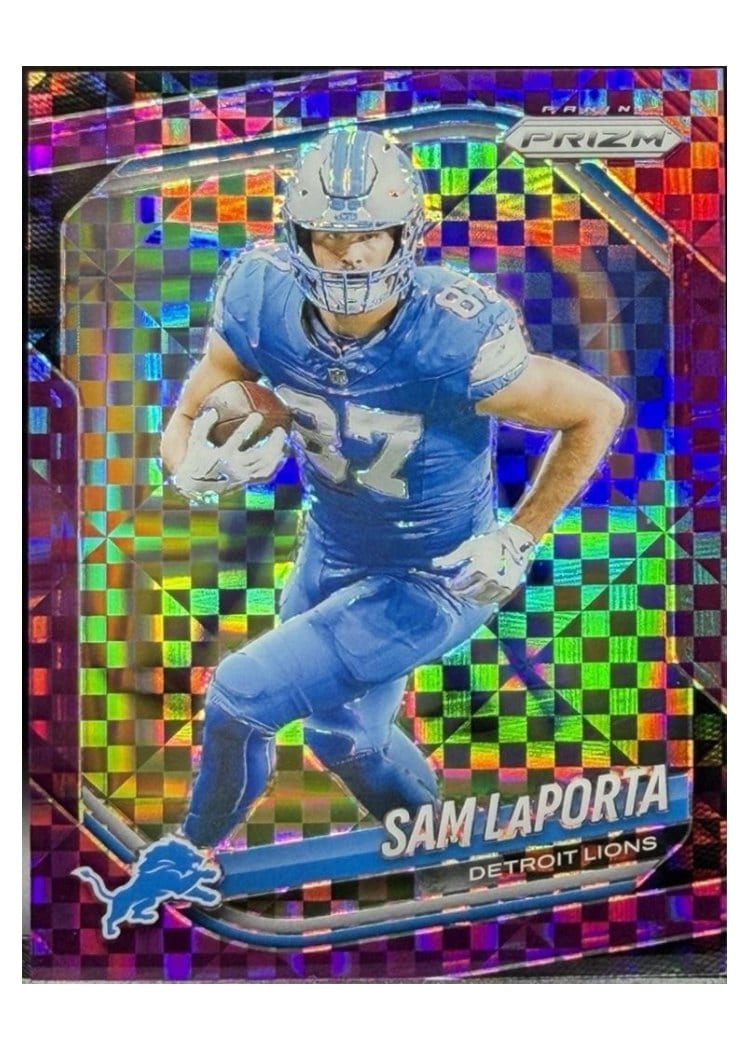2025 Panini Prizm Base Set Sam LaPorta Purple Power #122 card