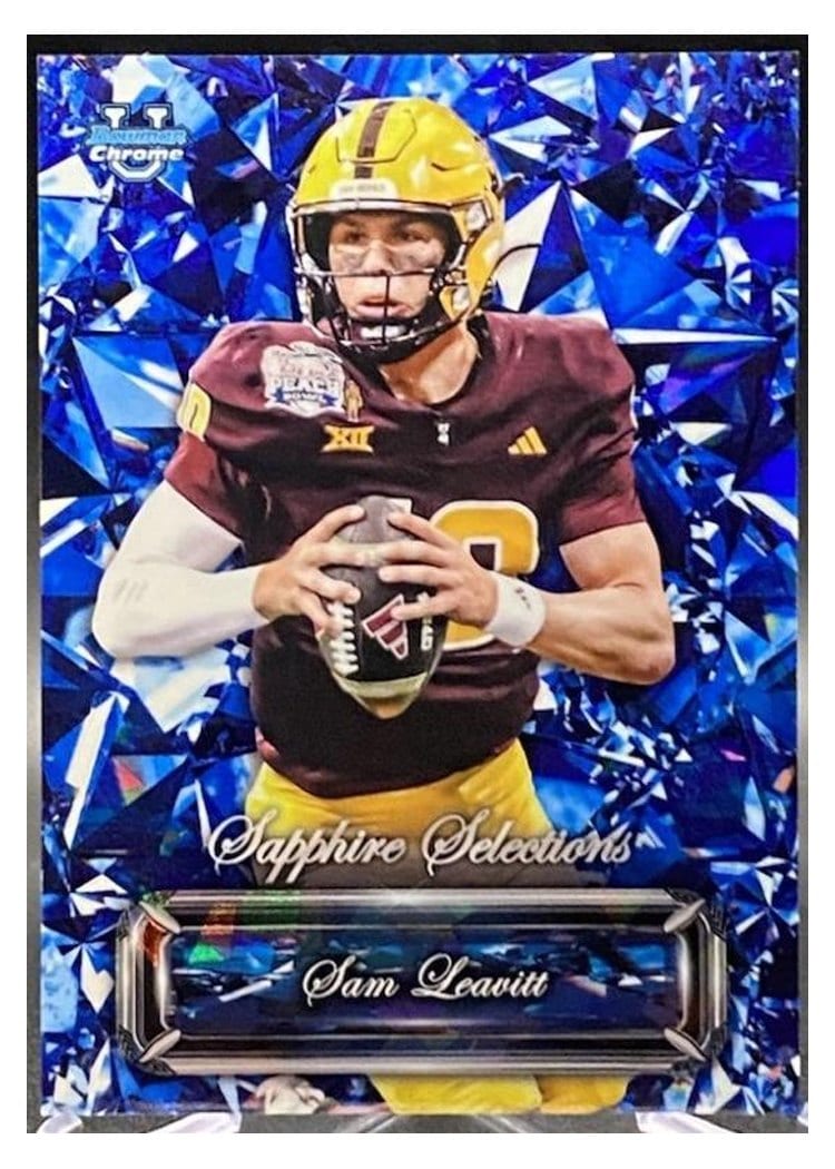 2025 Bowman University Chrome Sapphire Sapphire Selections Sam Leavitt #SS-5 card