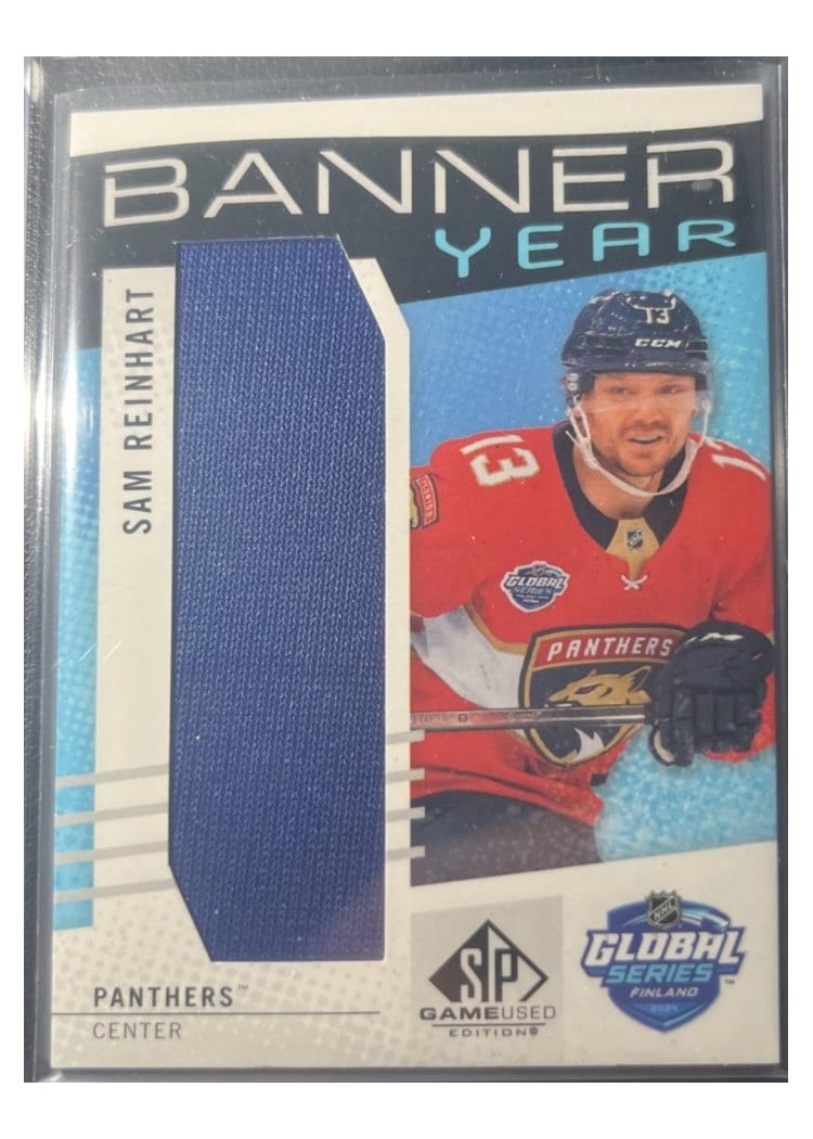 2025-26 SP Game Used 2024 Global Series Stars vs. Panthers Banner Year Relics Sam Reinhart #BTGSF-SR card