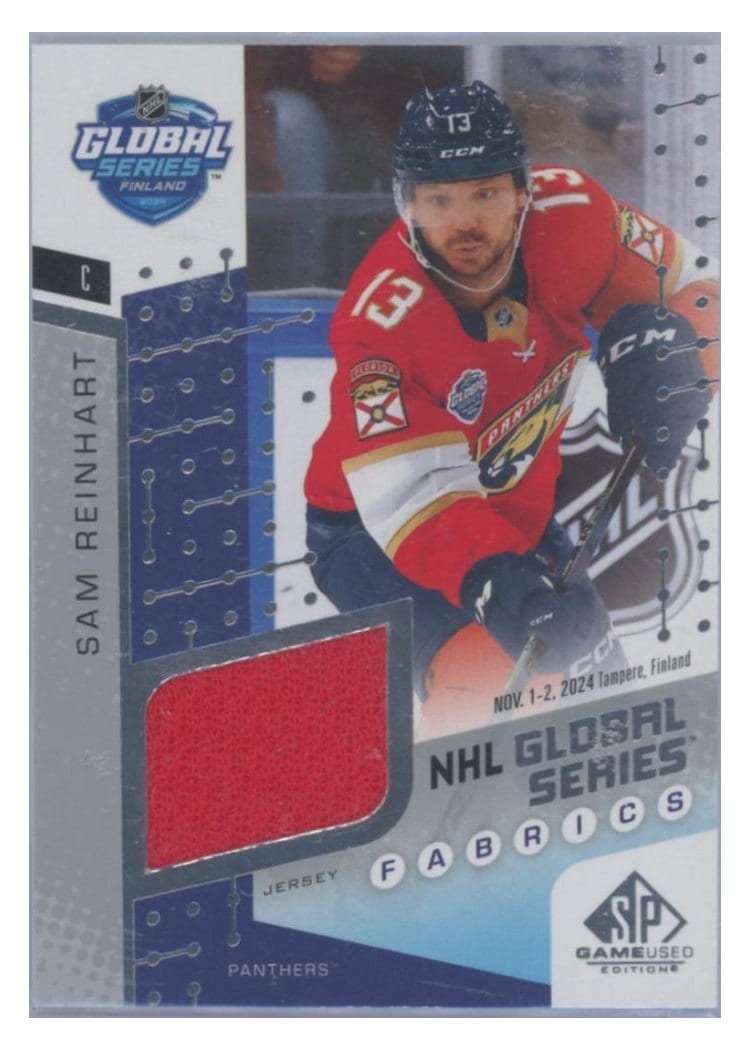 2025-26 SP Game Used 2024 Global Series Stars vs. Panthers Fabrics Sam Reinhart #GSF2-4 card