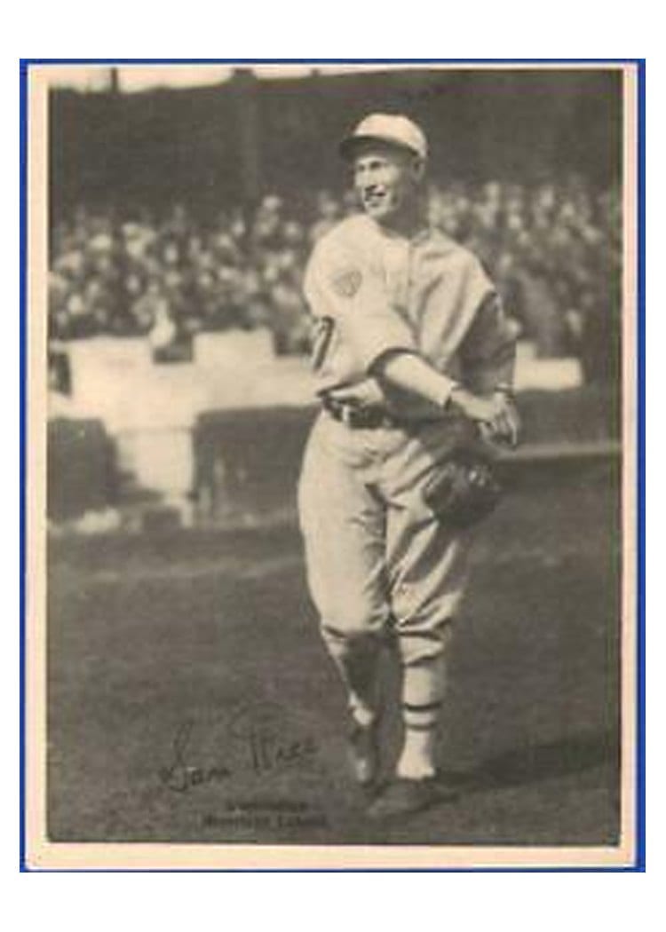 1929 R316 Kashin Publications Sam Rice card