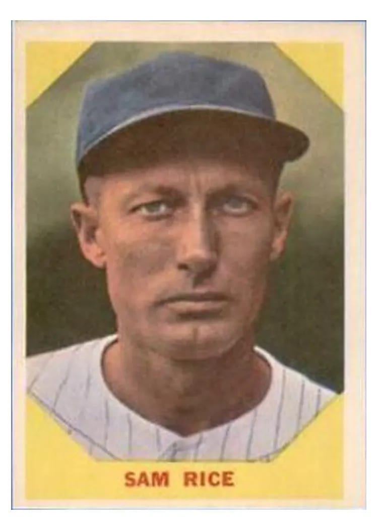 1960 Fleer Sam Rice #34 card