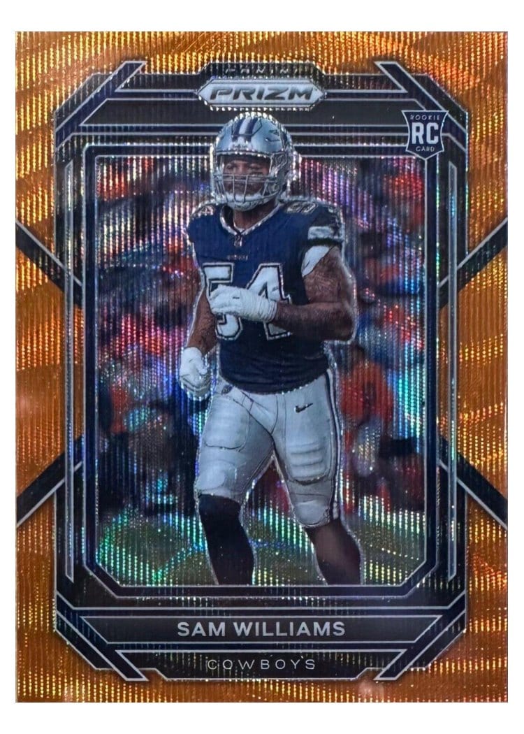 2022 Panini Prizm Base Set Sam Williams Orange Wave #393 card