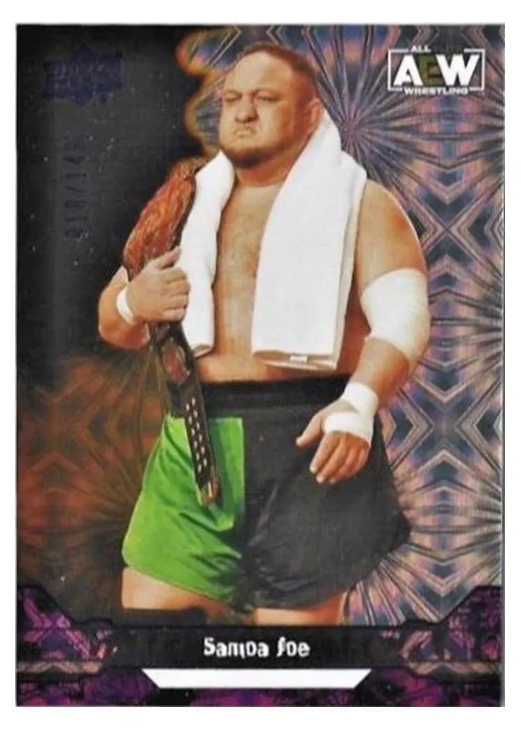 2023 Upper Deck AEW Samoa Joe Purple Pyro #3 card
