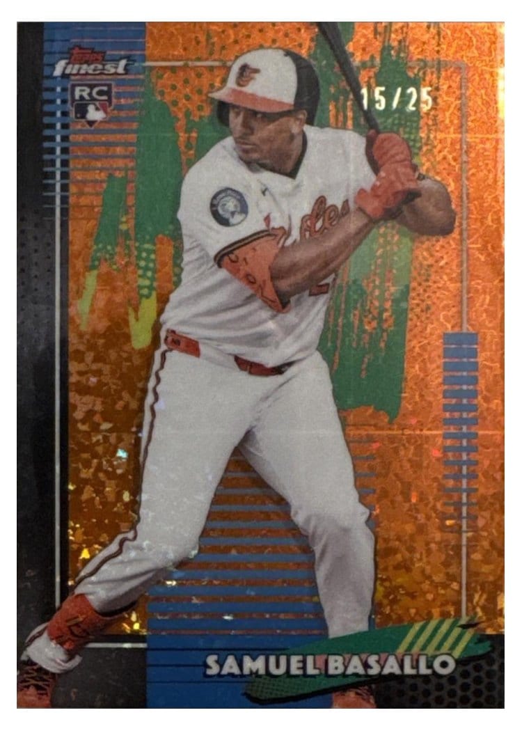2026 Topps Finest Samuel Basallo Orange X-Fractor #16 card