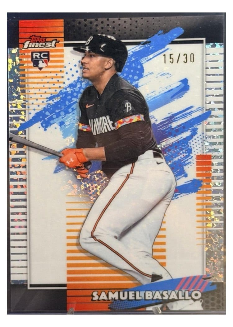 2026 Topps Finest Samuel Basallo White Mini Diamond Refractor #166 card