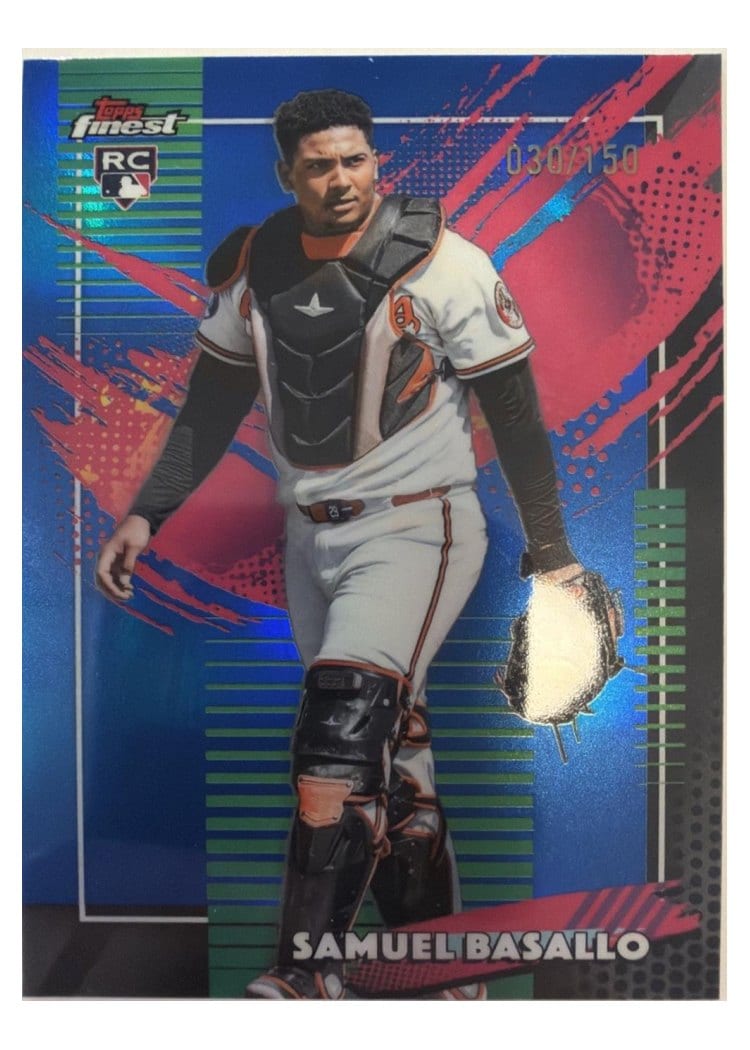 2026 Topps Finest Samuel Basallo Blue Refractor #264 card