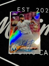 2018 Topps Chrome Rookie Autograph Sandy Alcantara #RA-SA card