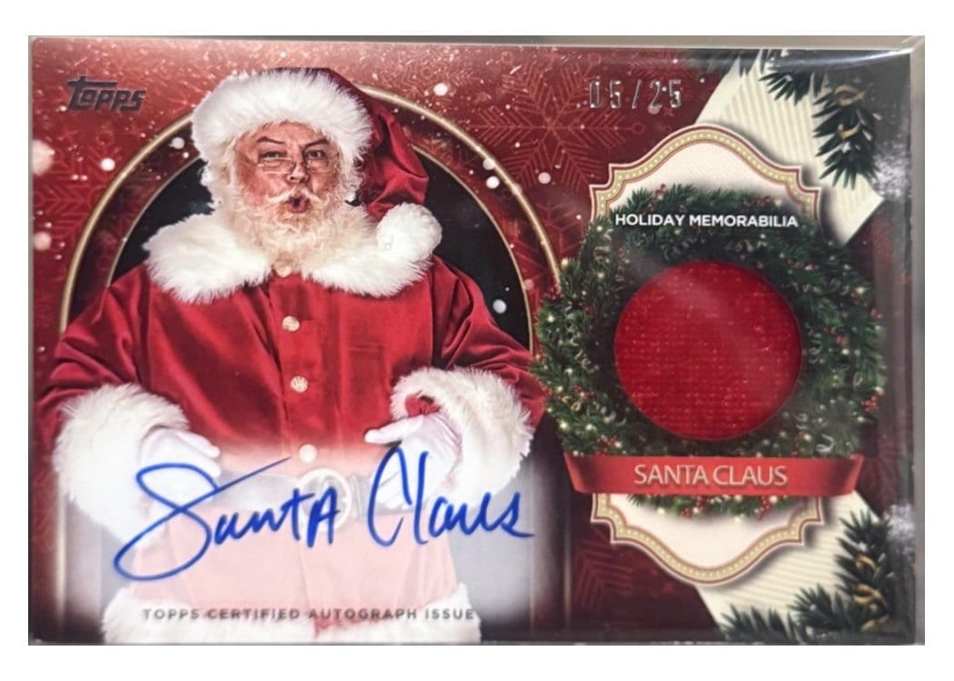 2025 Topps Holiday Autographed Faux Relics Santa Claus #HFA-SC card