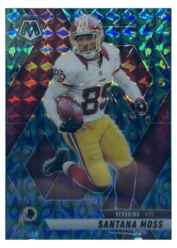 2025 Panini Mosaic Base Set Santana Moss Choice Peacock #210 card