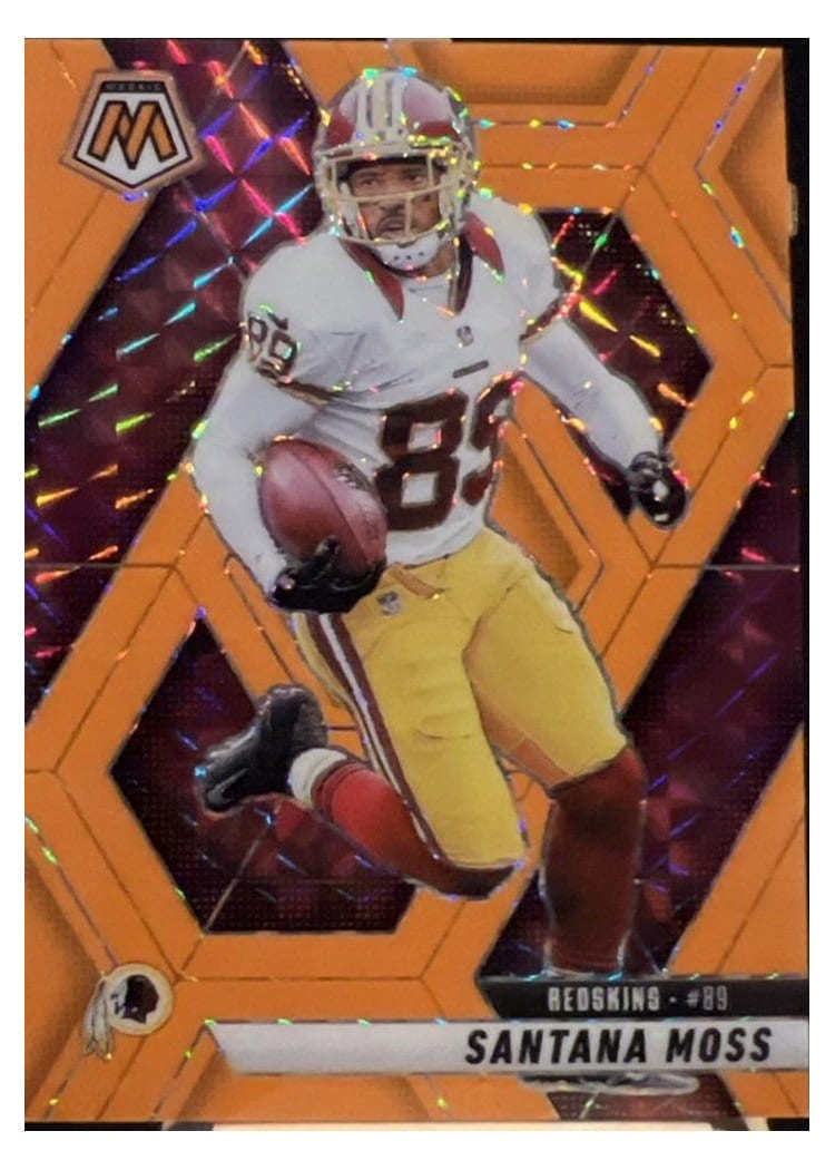 2025 Panini Mosaic Base Set Santana Moss Orange Fluorescent #210 card