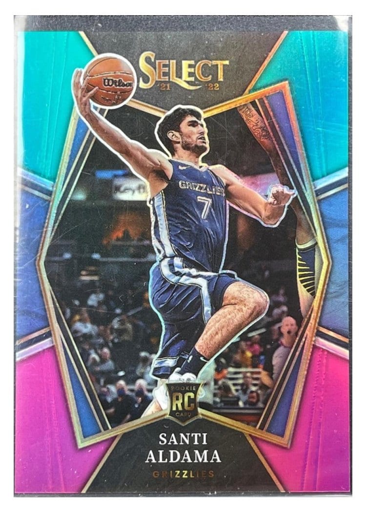2021-22 Panini Select Base Set Santi Aldama Teal White Pink Prizm #101 card