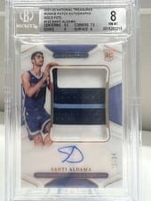 2021 Panini National Treasures Santi Aldama Patch Autograph Gold FOTL #122 card