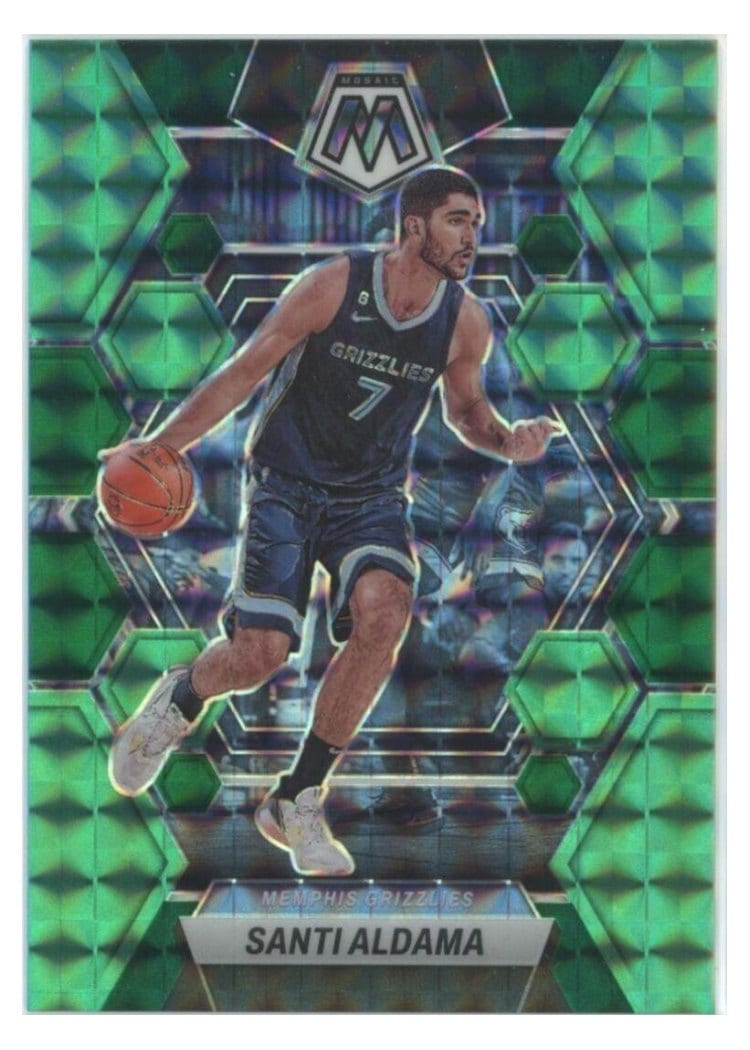 2022-23 Panini Mosaic Base Set Santi Aldama Choice Fusion Green #109 card