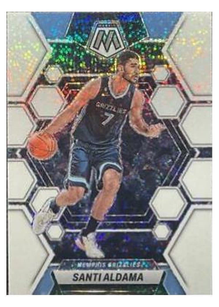 2022-23 Panini Mosaic Base Set Santi Aldama White Sparkle #109 card
