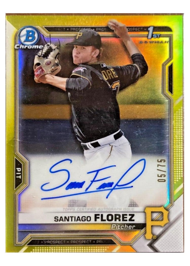 2021 Bowman Chrome Prospect Autographs Santiago Florez #CPA-SF card