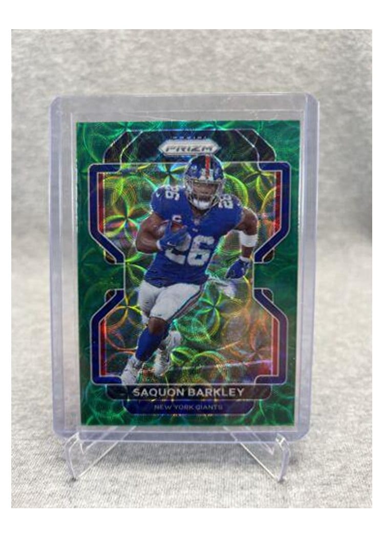 2021 Panini Prizm Base Set Saquon Barkley Green Scope Prizm #232 card