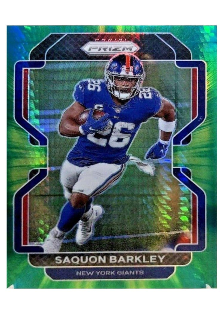 2021 Panini Prizm Base Set Saquon Barkley Hyper Prizm #232 card