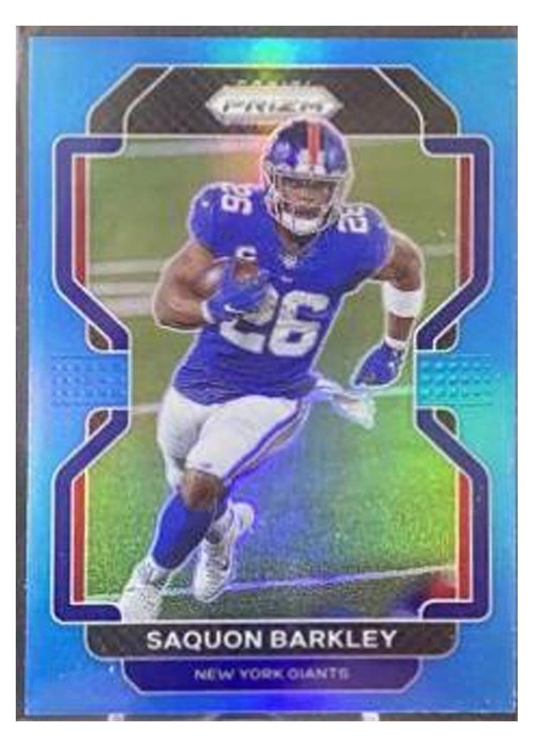 2021 Panini Prizm Base Set Saquon Barkley Light Blue Prizm #232 card