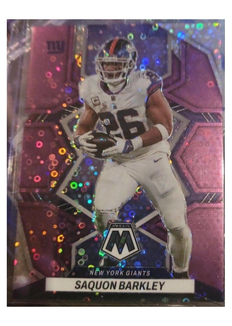 2022 Panini Mosaic Base Set Saquon Barkley No Huddle Purple #146 card