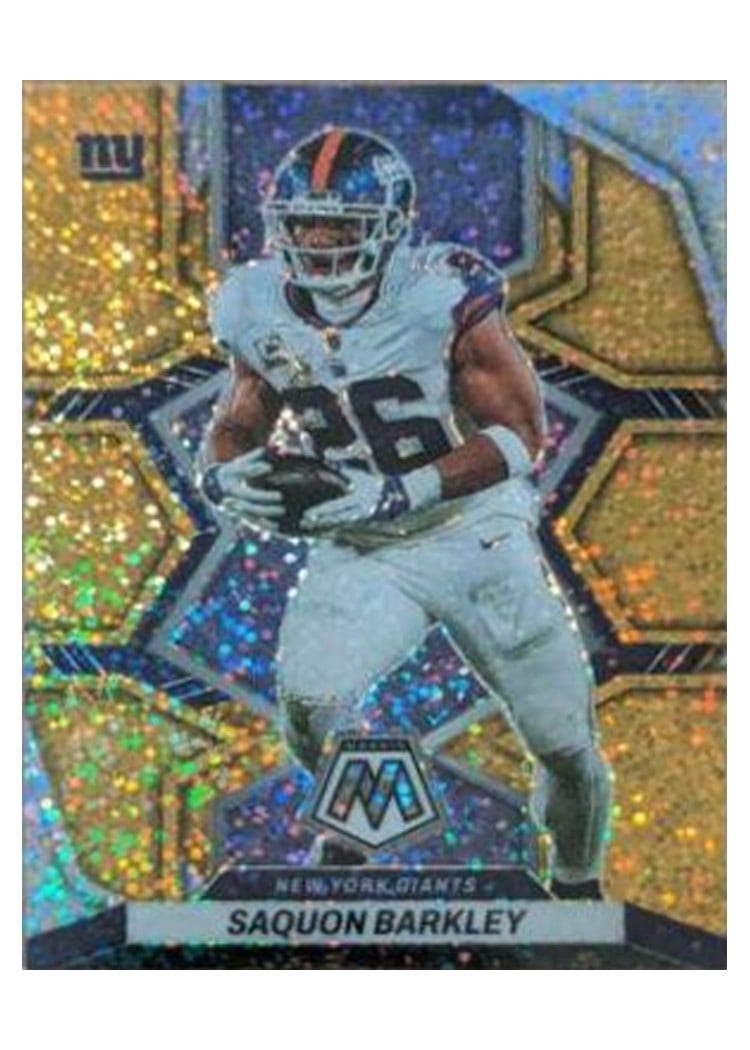 2022 Panini Mosaic Base Set Saquon Barkley Gold Sparkle #146 card
