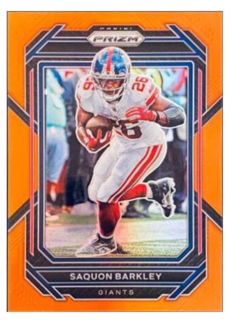 2022 Panini Prizm Base Set Saquon Barkley Orange #218 card