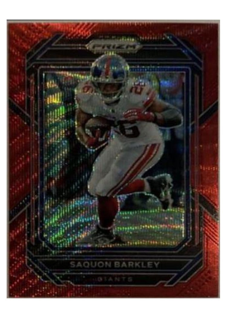2022 Panini Prizm Base Set Saquon Barkley Red Wave #218 card