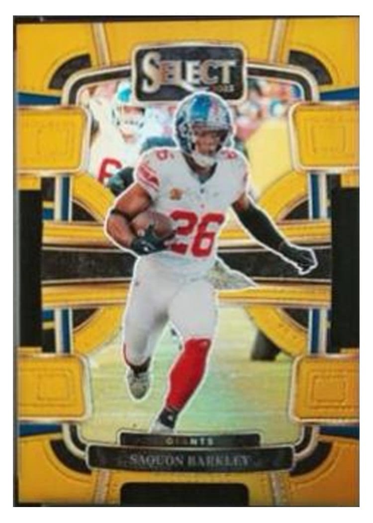 2023 Panini Select Saquon Barkley Gold Prizm Die-Cut #75 card