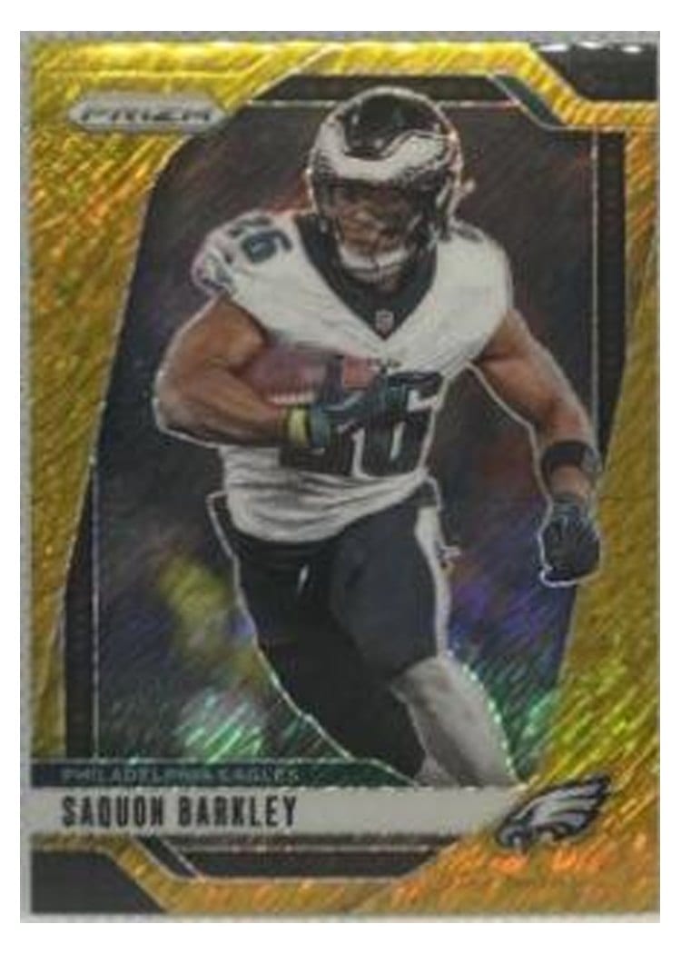 2024 Panini Prizm Base Set Saquon Barkley Gold Shimmer #232 card