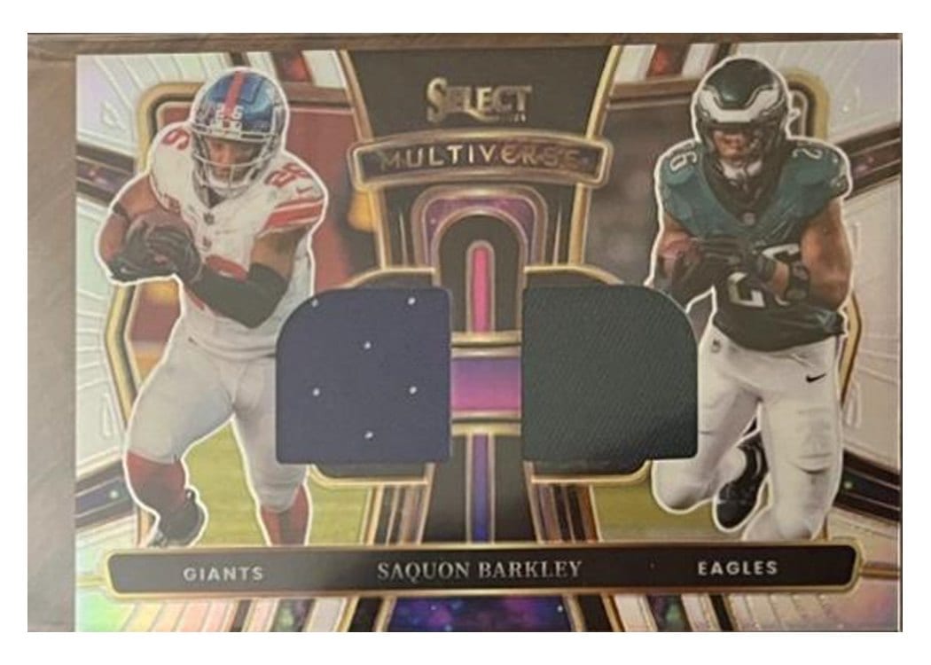 2024 Panini Select Multiverse Prizm Dual Relics Saquon Barkley #9 card