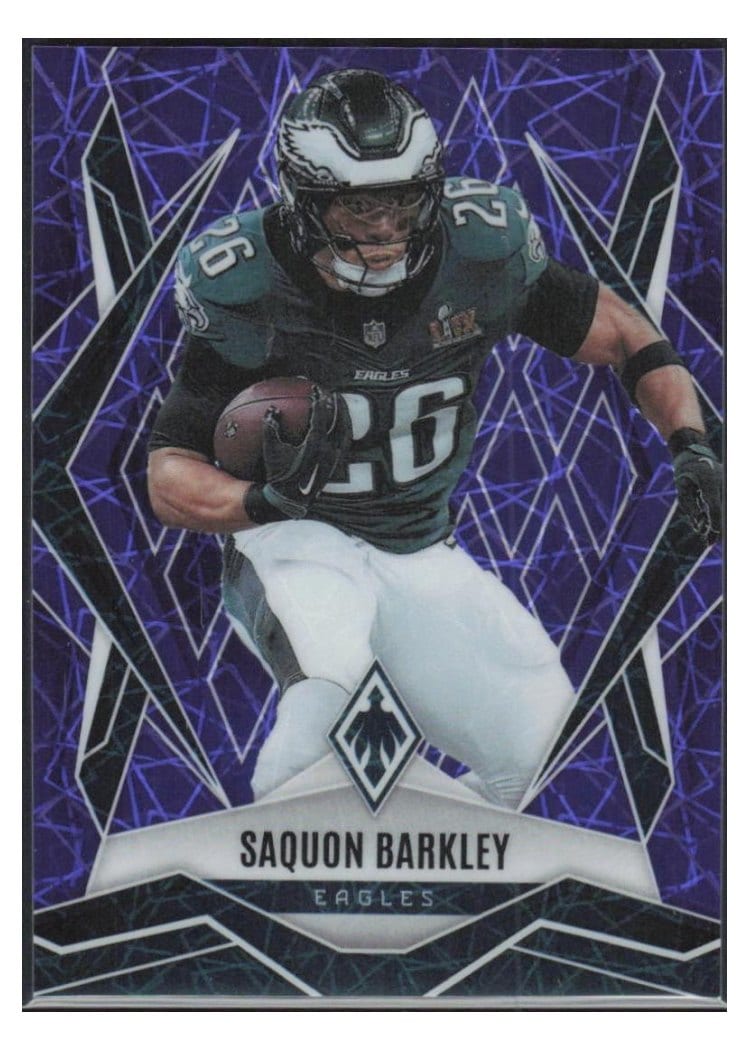 2025 Panini Phoenix Saquon Barkley Purple Lazer #77 card