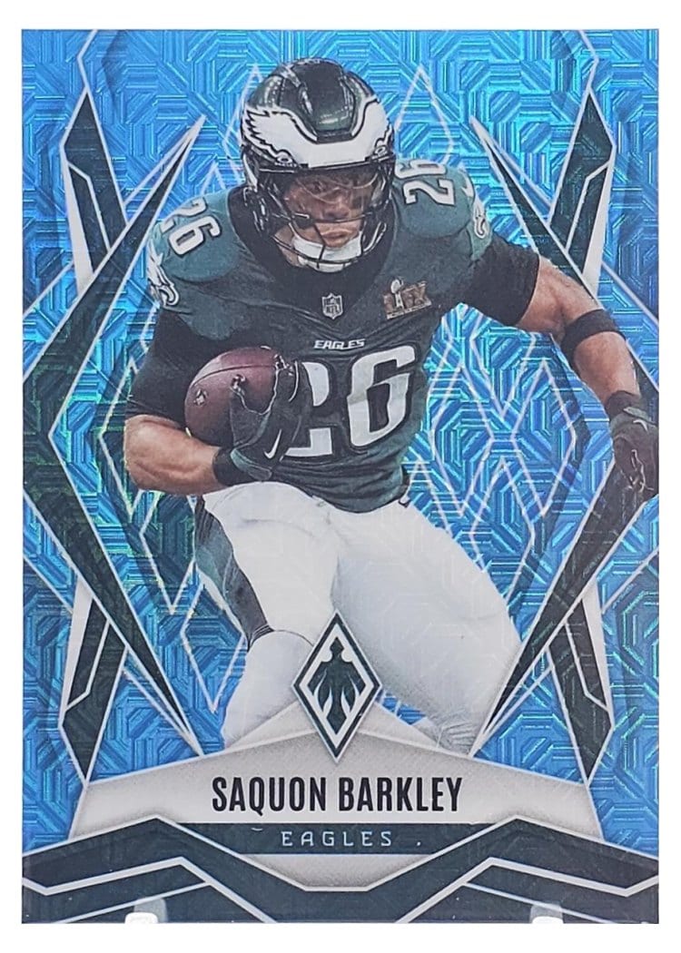 2025 Panini Phoenix Saquon Barkley Light Blue Mojo #77 card