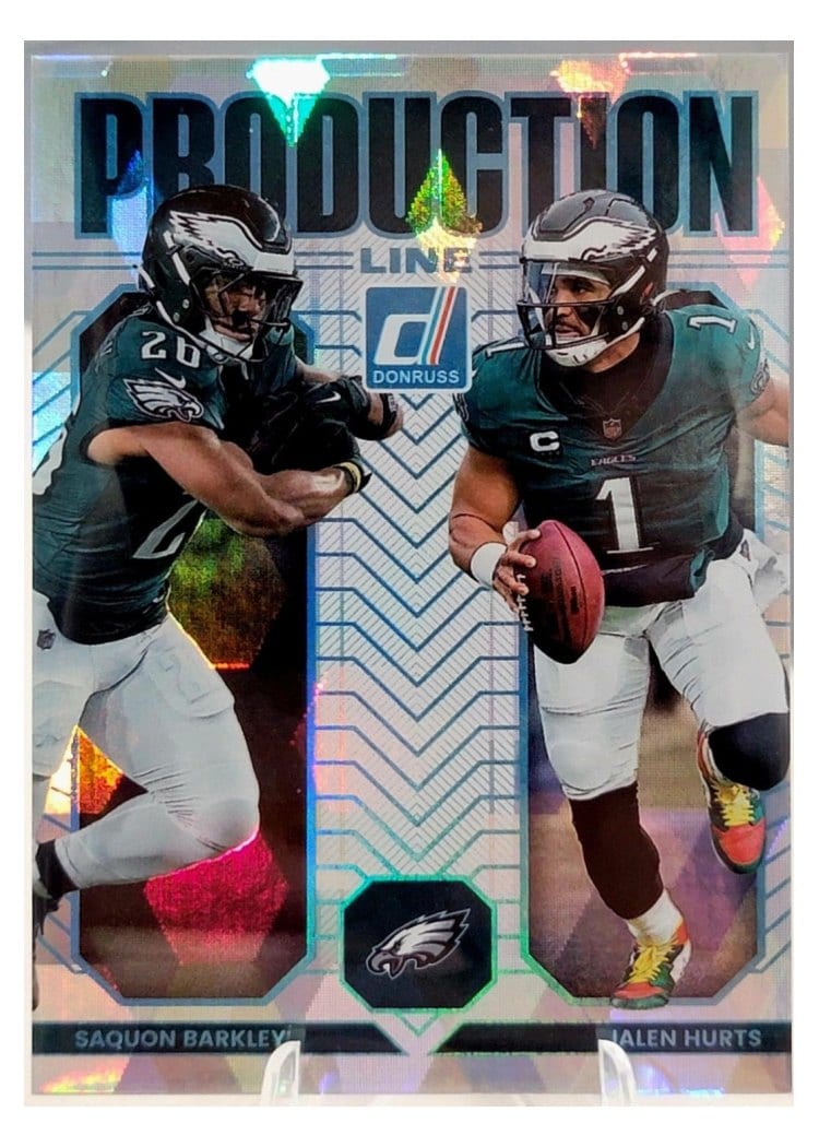 2025 Panini Donruss Production Line Saquon Barkley / Jalen Hurts #16 card