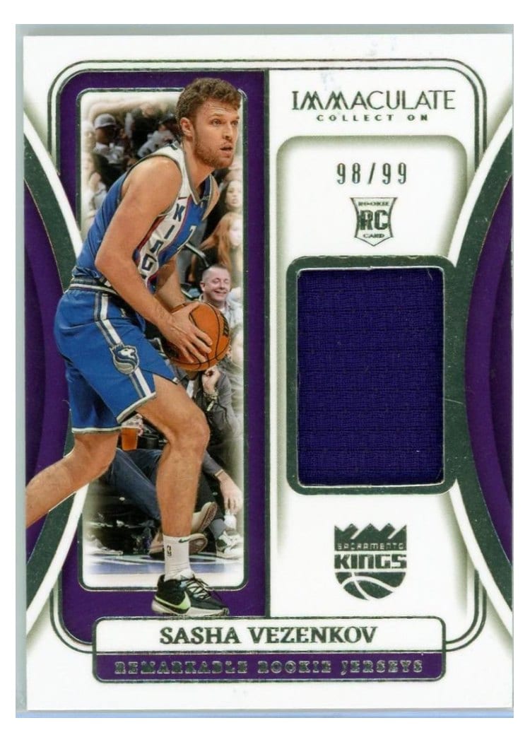 2023-24 Panini Immaculate Collection Remarkable Rookie Jerseys Sasha Vezenkov #13 card