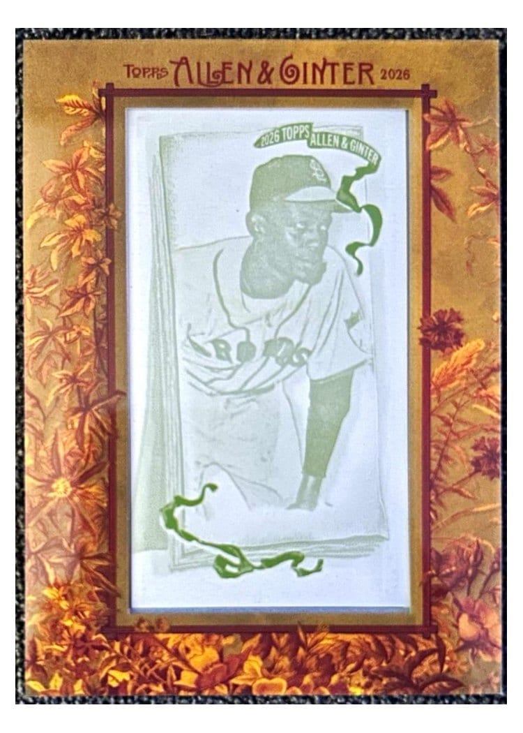 2026 Topps Allen & Ginter Satchel Paige Printing Plate Framed Mini #166 card