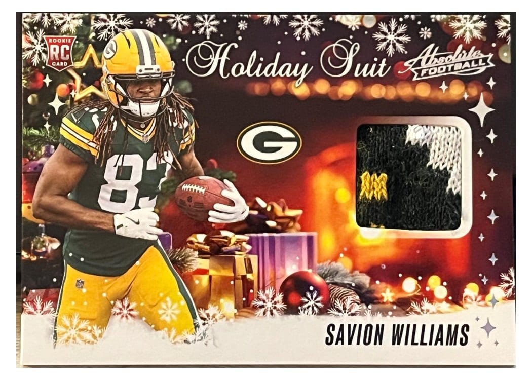 2025 Panini Absolute Countdown Calendar Holiday Suit Relics Savion Williams #35 card