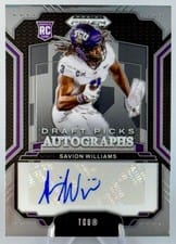 2025 Panini Prizm Draft Picks Draft Picks Autographs Savion Williams #77 card