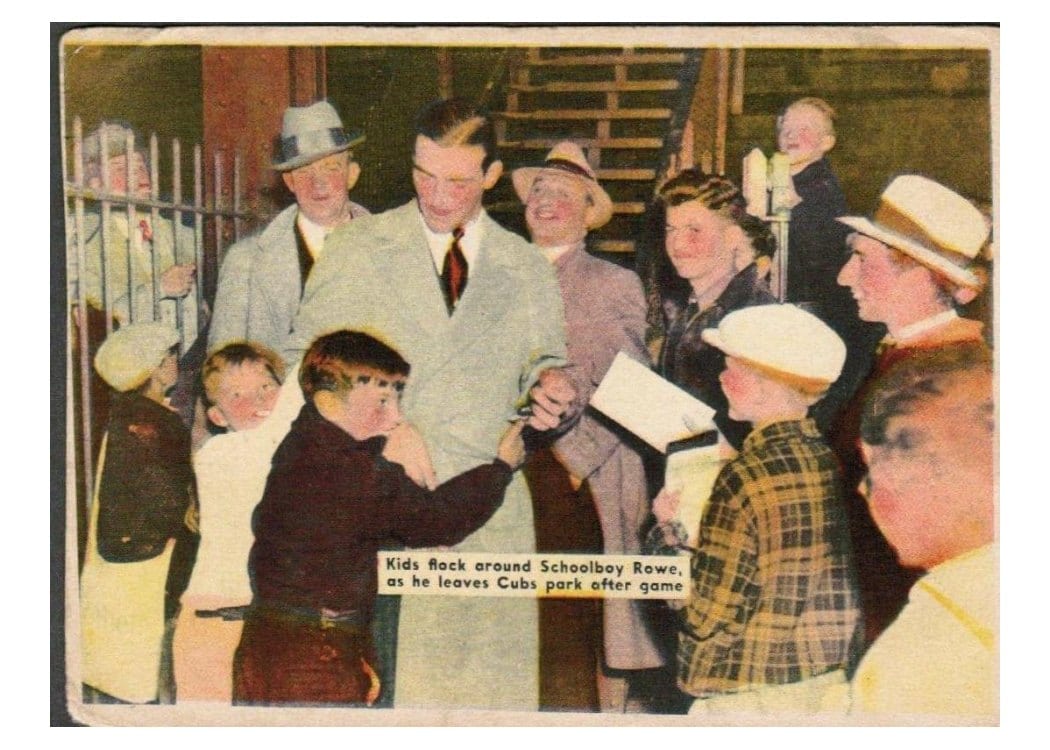 1936 R312 Schoolboy Rowe card