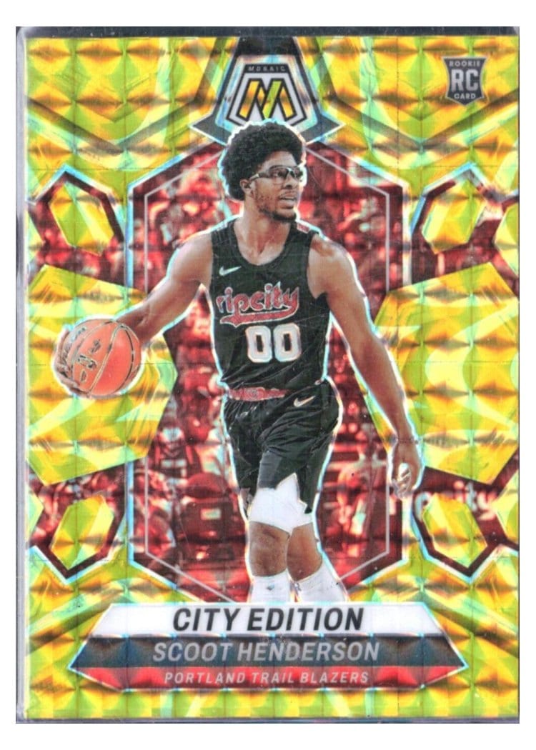 2023-24 Panini Mosaic Base Set Scoot Henderson Gold #275 card