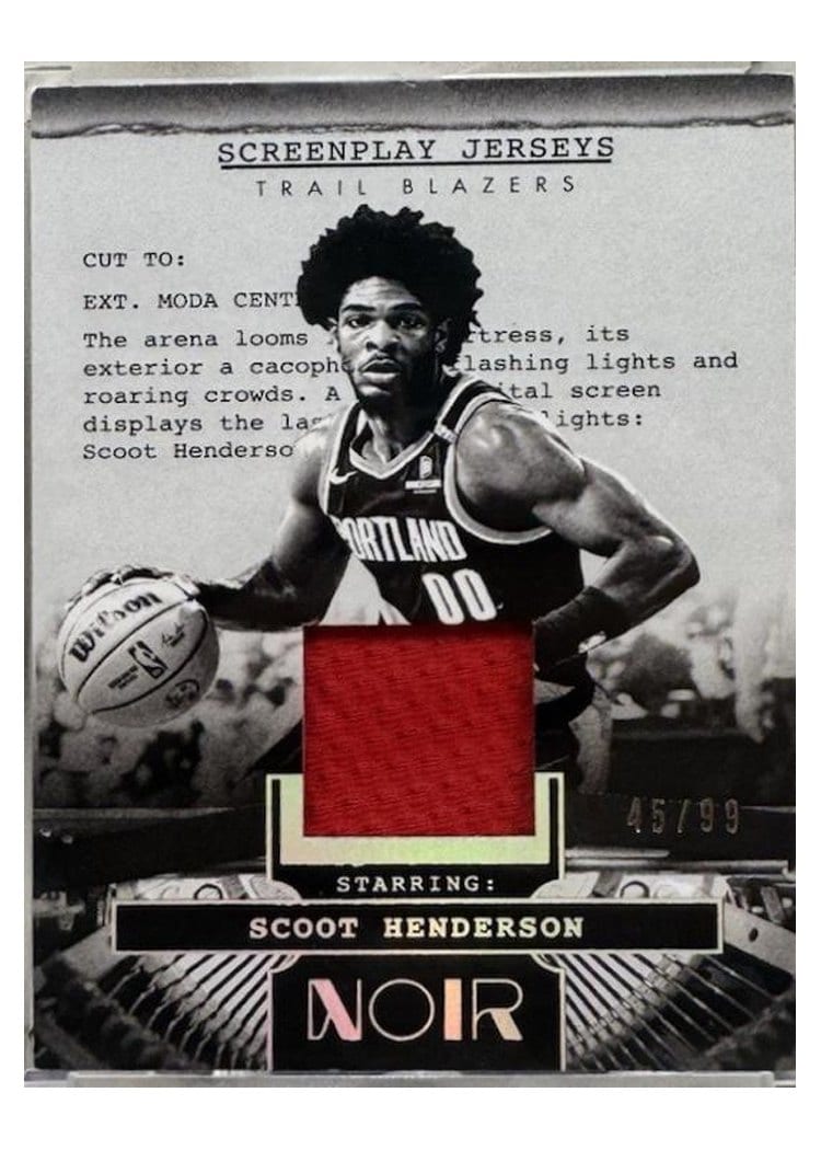 2024-25 Panini Noir Screenplay Jerseys Set Scoot Henderson #10 card