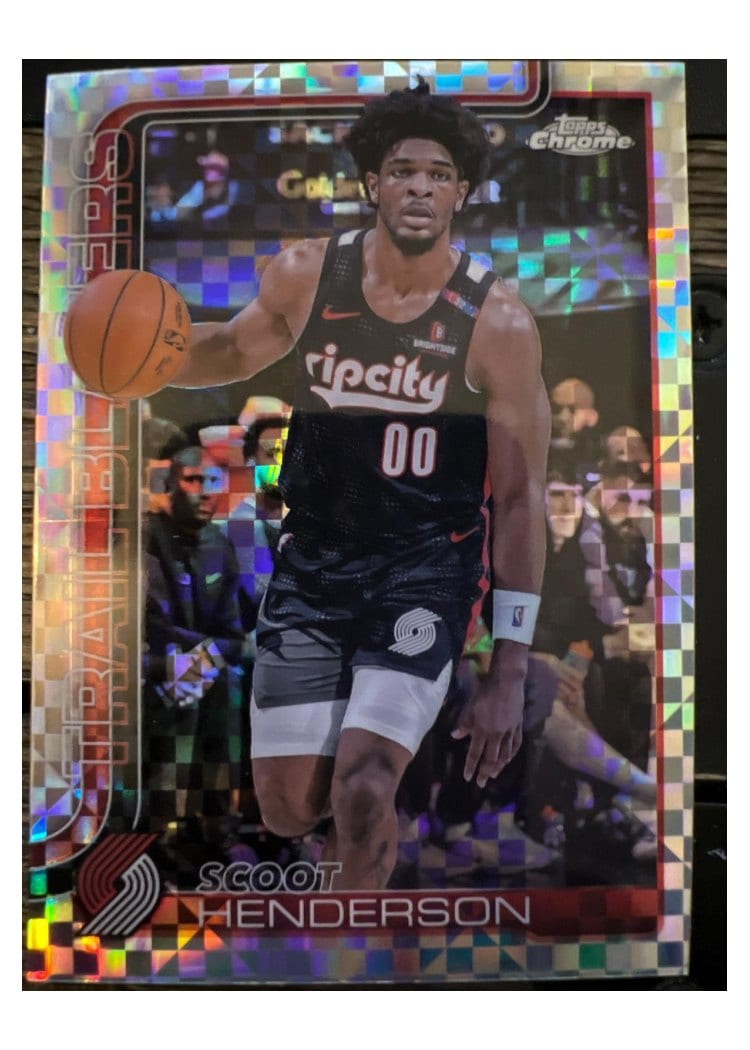 2025 Topps Chrome Scoot Henderson X-Fractor #166 card