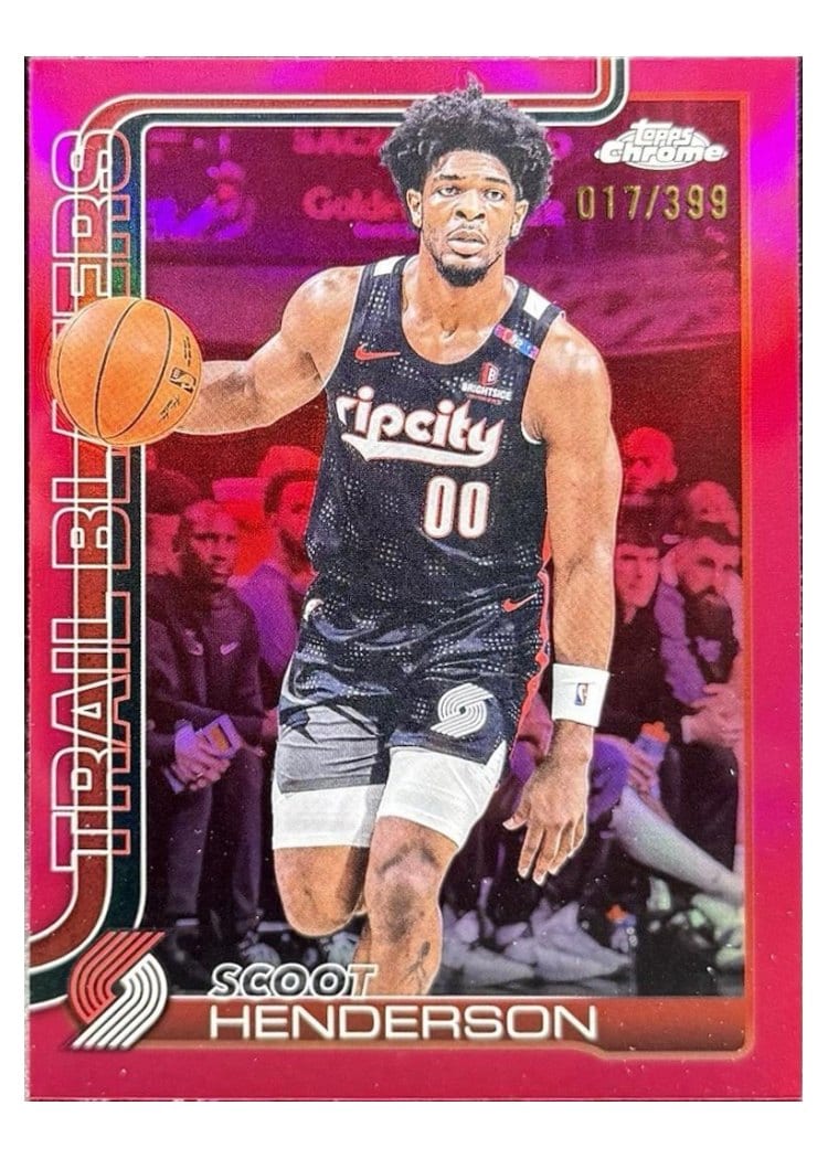 2025 Topps Chrome Scoot Henderson Magenta Refractor #166 card