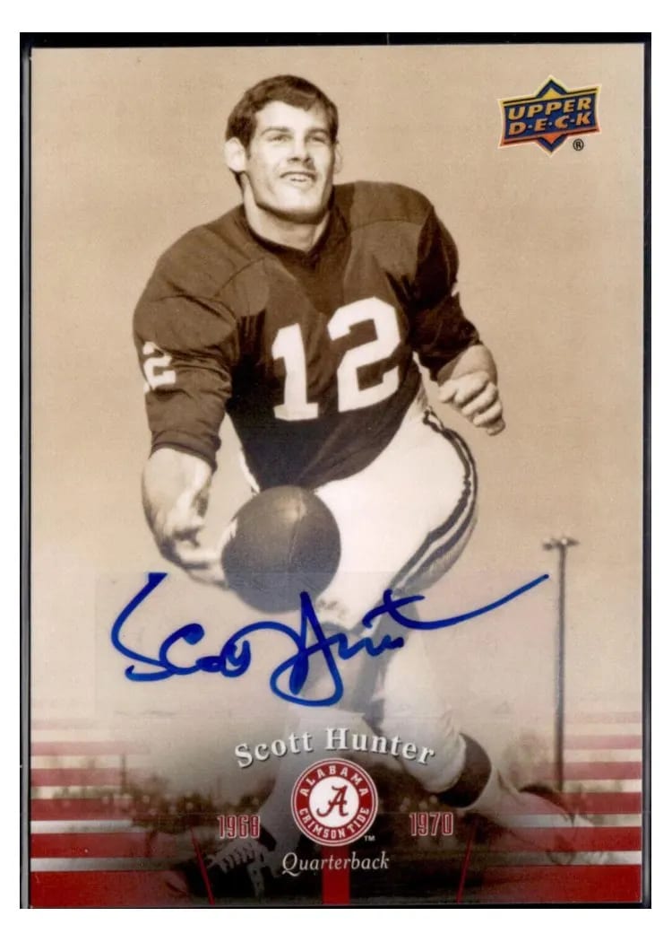 2012 Upper Deck University of Alabama Scott Hunter #13 card