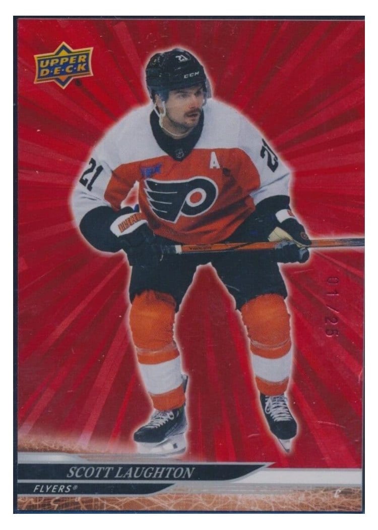 2024-25 Upper Deck Base Set Scott Laughton Outburst Red #378 card