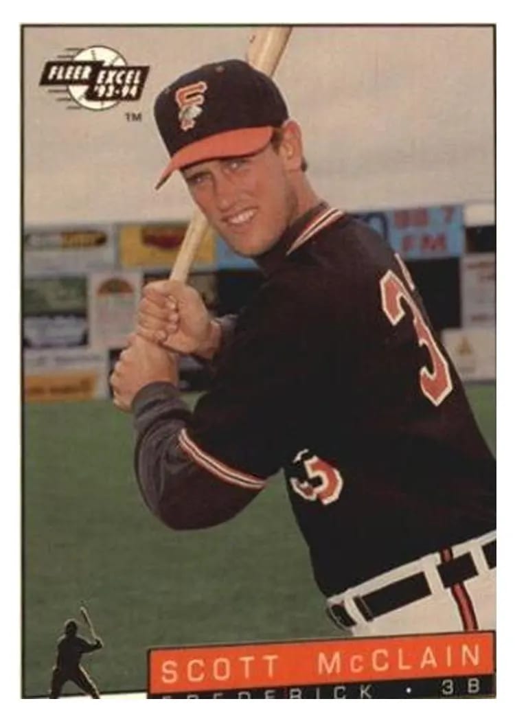 1993 Fleer Excel Scott McClain #12 card