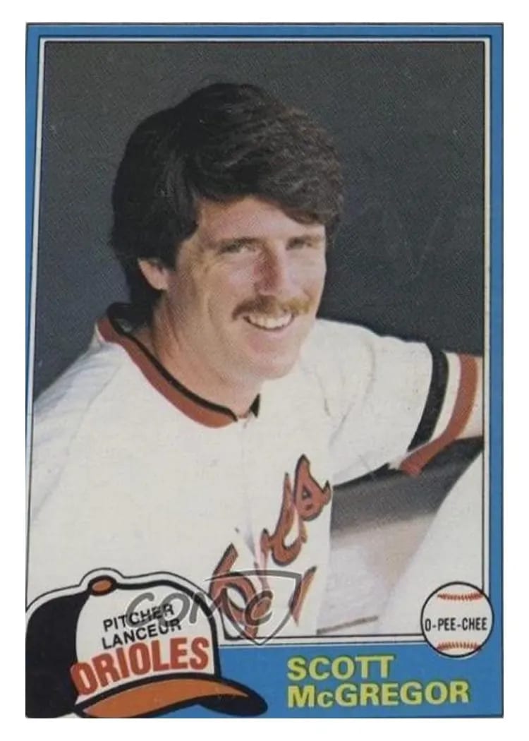 1981 O Pee Chee Scott McGregor #65 card