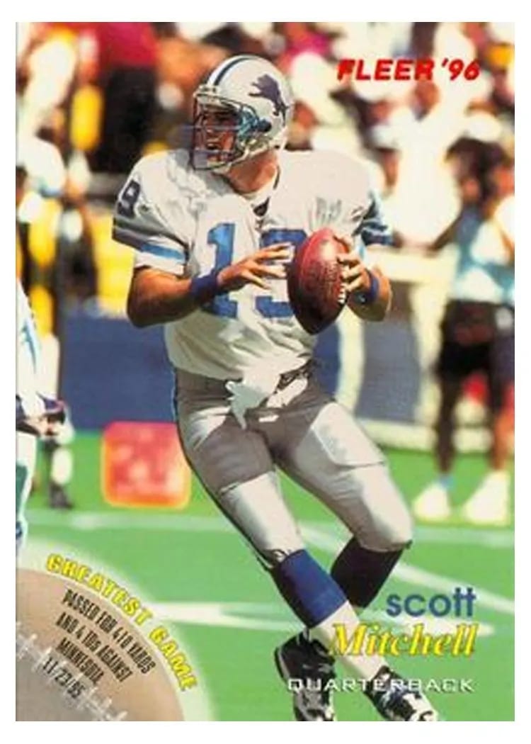 1996 Fleer Shell FACT Scott Mitchell #11 card