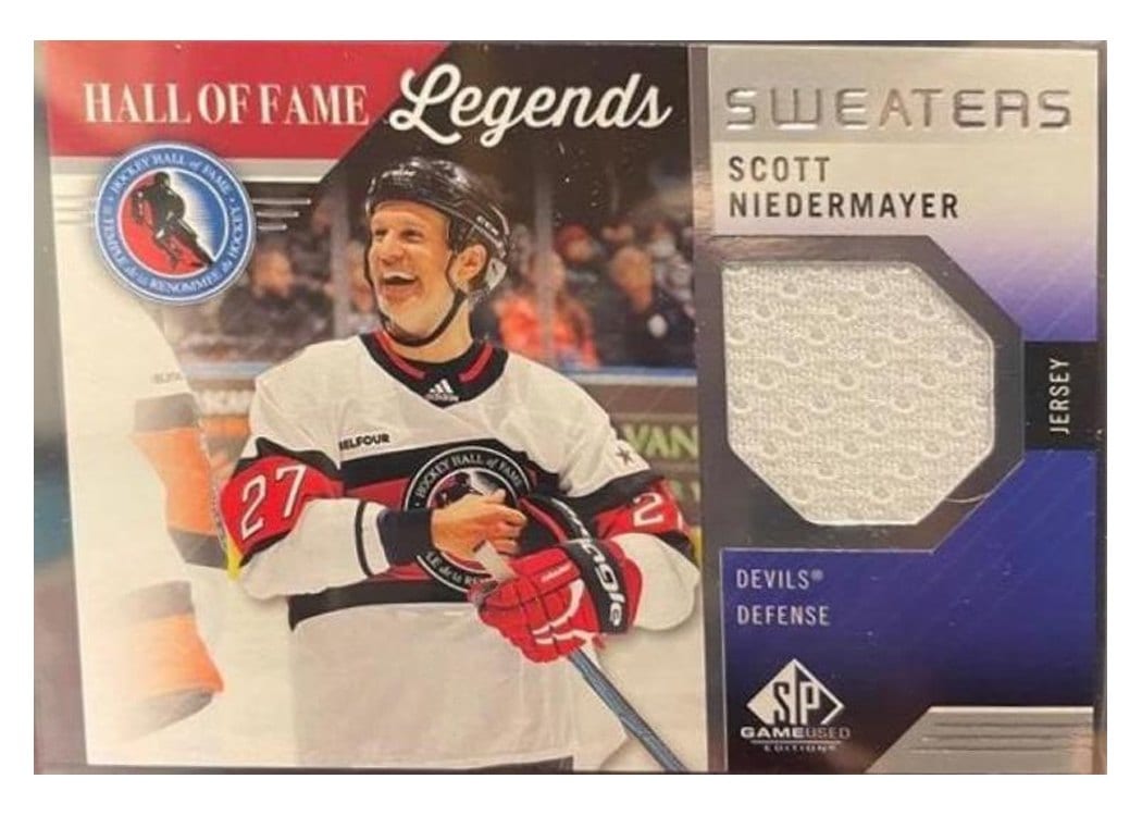 2021-22 SP Game Used HOF Legends Sweaters Scott Niedermayer #HOF-SN card