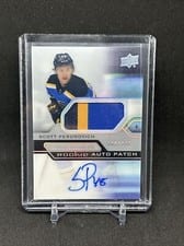 2021-22 Upper Deck Premier Acetate Rookie Autograph Patch Scott Perunovich #AR-PE card
