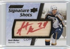 2024-25 Upper Deck Engrained Icons Signature Shots Manufactured Stick Relics Scott Walker #SS-SW card